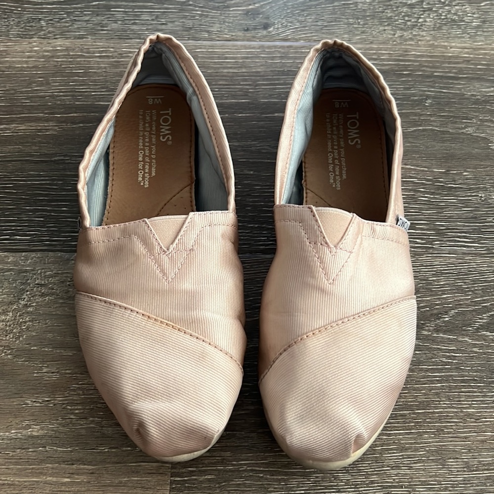 TOMS Women's Alpargata Loafer Flat - Shiny Ballet Pink